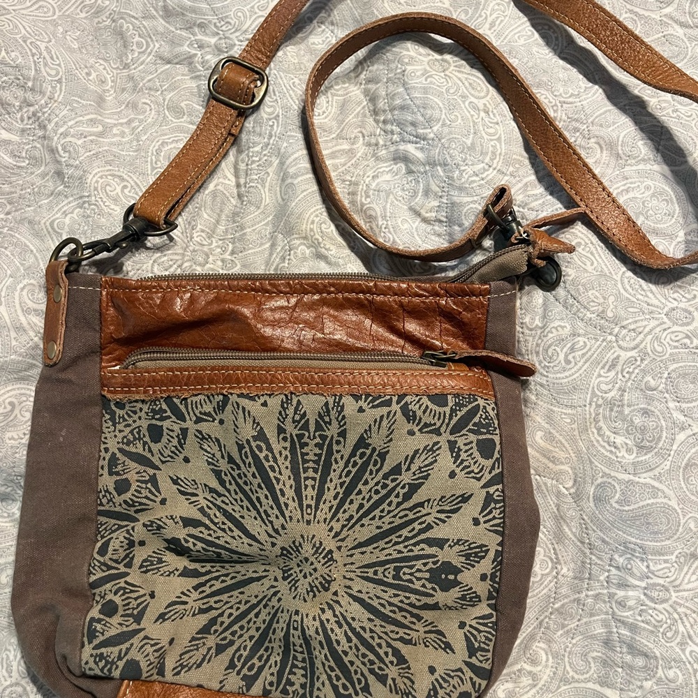 Myra Bag Brown and Gray Crossbody
